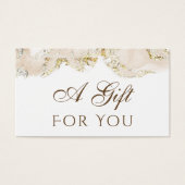 beige marmering ontwerp Gift Kaart (Voorkant)
