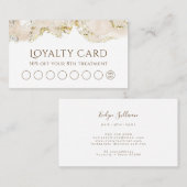 Beige marmering ontwerp loyaliteitskaart visitekaartje (Voorkant / Achterkant)