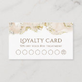 Beige marmering ontwerp loyaliteitskaart visitekaartje (Voorkant)