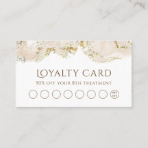 Beige marmering ontwerp loyaliteitskaart