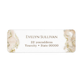Beige marmering retour adreslabel etiket