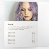 Beige marmerontwerp drievoudige brochure drieluik kaart (Binnenzijde eerst)