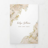 Beige marmerontwerp drievoudige brochure drieluik kaart (Cover)