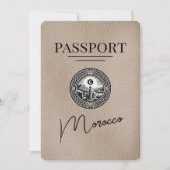 Beige Marokko Paspoort Bewaar de datum Save The Date (Voorkant)