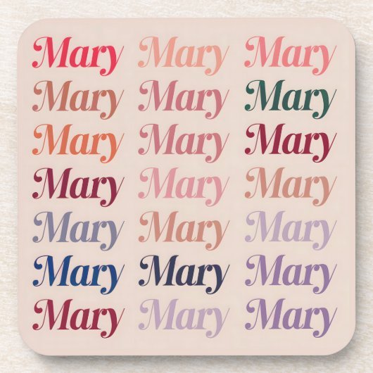 Beige Mary Plastic Onderzetters Set (Voorkant)