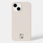 Beige Matig Initiaal Botanisch Monogram Case-Mate iPhone Case (Achterkant)