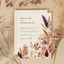 Beige Mauve Bohemian Greenery Destination Wedding