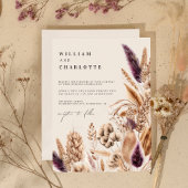 Beige Mauve Bohemian Greenery Destination Wedding Kaart
