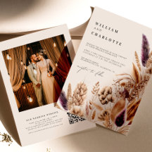 Beige & Mauve Tropical Flowers Bohemian Wedding