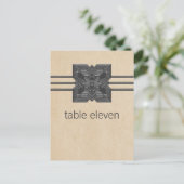 Beige Medallion Border Table Briefkaart (Staand voorkant)