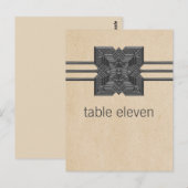 Beige Medallion Border Table Briefkaart (Voorkant / Achterkant)