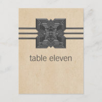Beige Medallion Border Table Briefkaart