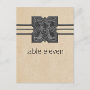 Beige Medallion Border Table Briefkaart