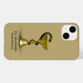 Beige Medical Bowl Snake Hygieia Gold Caduceus Case-Mate iPhone Case (Achterkant (horizontaal))