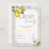 Beige Mediterraans Italiaans citroen Graduation Pa Kaart (Voorkant)
