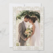 Beige Mediterraanse tegel citroenen & foto bruilof Kaart (Achterkant)