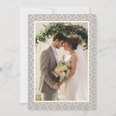 Beige Mediterranean Tegel & Photo Elegant Wedding Kaart (Achterkant)