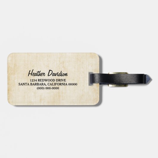 Beige Mehndi Motif Bagagelabel (Achterkant horizontaal)