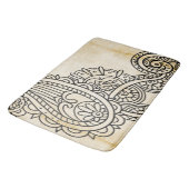 Beige Mehndi Motif Bath Mat (Gekanteld)