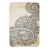 Beige Mehndi Motif Bath Mat (Voorkant Verticaal)