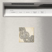 Beige Mehndi Motif Magnet (Insitu (Vaatwasser))