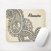 Beige Mehndi Motif Mousepad Muismat (Met muis)