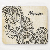 Beige Mehndi Motif Mousepad Muismat (Voorkant)