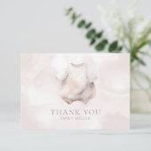 Beige Meisje Baby shower Bedankkaart (Staand voorkant)