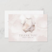 Beige Meisje Baby shower Bedankkaart (Voorkant / Achterkant)