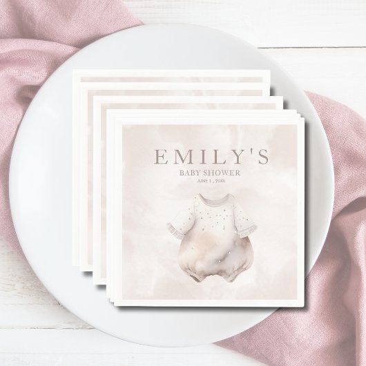Beige meisje Baby shower papier Servet