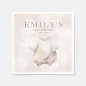 Beige meisje Baby shower papier Servet (Voorkant)