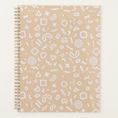 Beige Memphis Patroon Planner (Voorkant)