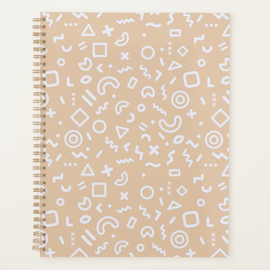 Beige Memphis Pattern Planner (Voorkant)