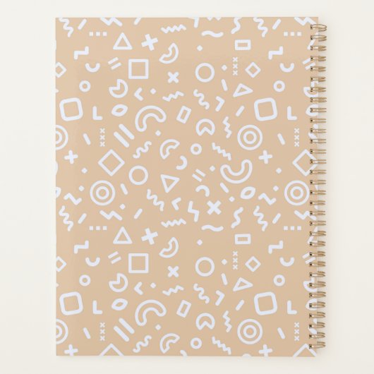 Beige Memphis Pattern Planner (Achterkant)