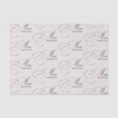 Beige Merci Beaucoup Elegante Kalligrafie Dank u Tissuepapier (Voorkant)