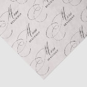 Beige Merci Beaucoup Elegante Kalligrafie Dank u Tissuepapier (Detail)