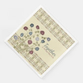 Beige met bloemen servet (Hoek)