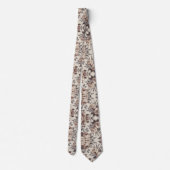 Beige met bloemenprint stropdas (Achterkant)