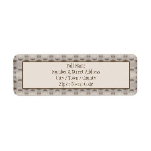 Beige met bruin gepatterde etiket (Voorkant)