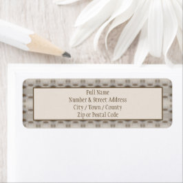 Beige met bruin patroon etiket