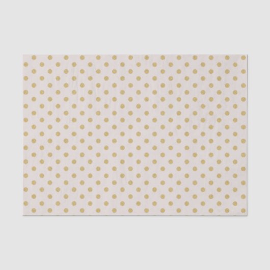 Beige met Gold Polka Dots Tissuepapier (Voorkant)