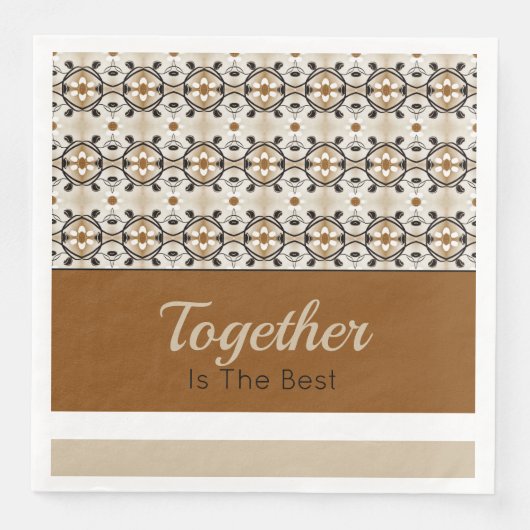 Beige Met Goud en Zwart-Wit Servet (Voorkant)