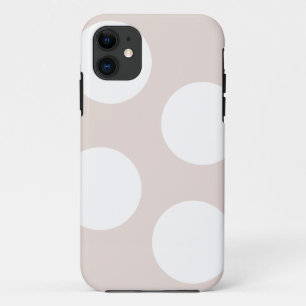 Beige met grote witte stippen Case-Mate iPhone case