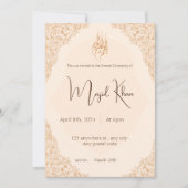 Beige met kant design Islamic Ameen-uitnodiging Kaart (Voorkant)