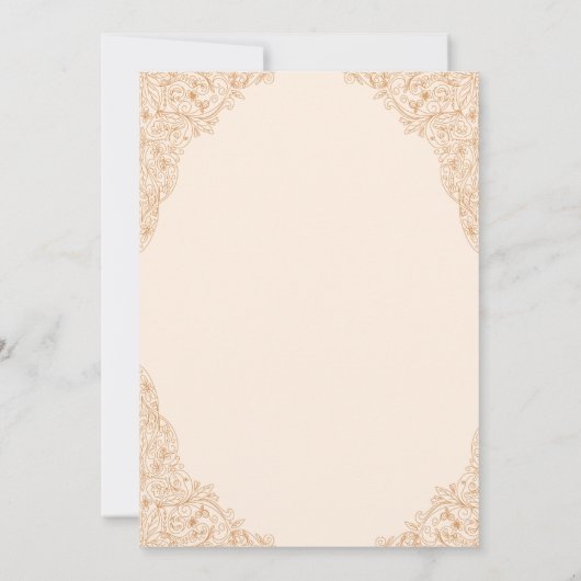 Beige met kant design Islamic Ameen-uitnodiging Kaart (Achterkant)