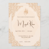 Beige met kant design Islamic Ameen-uitnodiging Kaart (Voorkant / Achterkant)