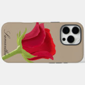 Beige met rode roze iPhone-hoesje Case-Mate iPhone Case (Achterkant (horizontaal))