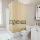 Beige met streep accent douchegordijn (In situ)