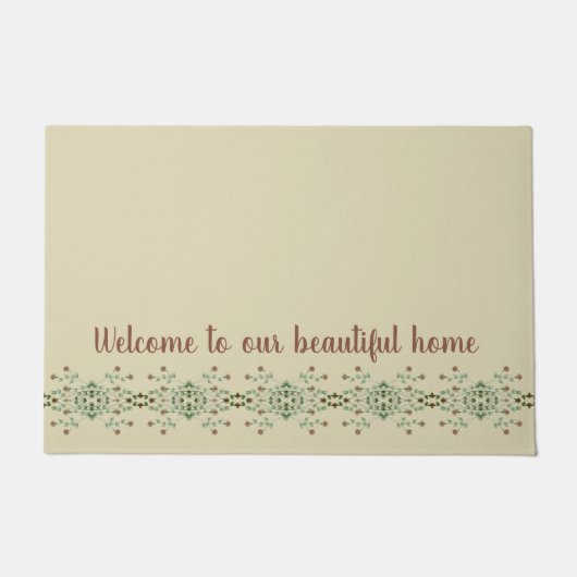 Beige met typografiegebied deurmat (Voorkant)