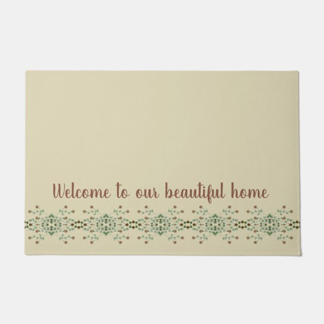 Beige met typografiegebied deurmat (Voorkant)